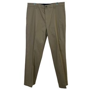 Dockers Tan Khaki Signature Classic Stretch‎ Shirt Gripper Chino Pants 36x34 NWT